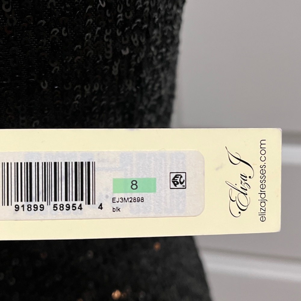 New! Eliza J Black Sequin Gown‎ Sleeveless Mermaid Dress Cocktail Size 8 - Picture 9 of 16